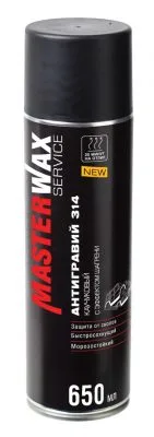MW031401_Антигравий MasterWax SERVICE 314 каучуковый черный аэрозоль 650мл